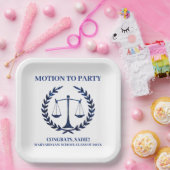 Girly Blue Sparkle Law School Abschluss Pappteller (Party)