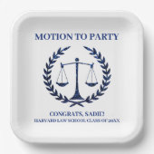 Girly Blue Sparkle Law School Abschluss Pappteller (Vorderseite)