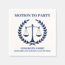 Girly Blue Sparkle Law School Abschluss Serviette