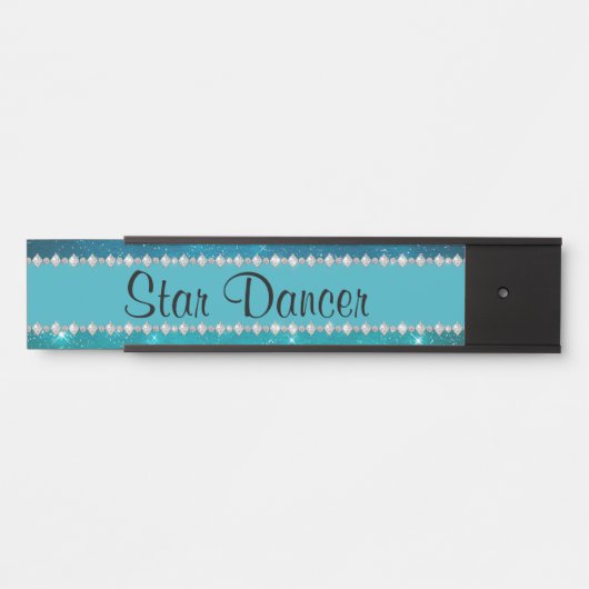 Girly Blue Star Diamond Custom Horst Stall Türschild (Vorderseite )