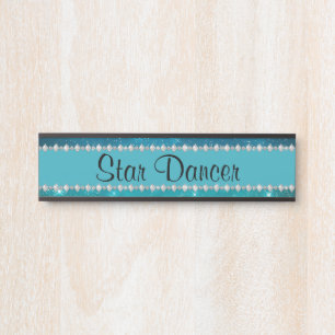 Girly Blue Star Diamond Custom Horst Stall Türschild