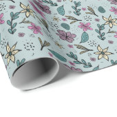 Girly Blume Art New Design Blumenästhesie Geschenkpapier (Rolleneckpunkt)