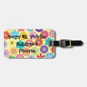 Girly Blumen-Power-bunte Blumenmuster-Geschenke Gepäckanhänger