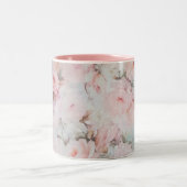 Girly Blumen Töne erröten rosa boho Land Zweifarbige Tasse (Mittel)