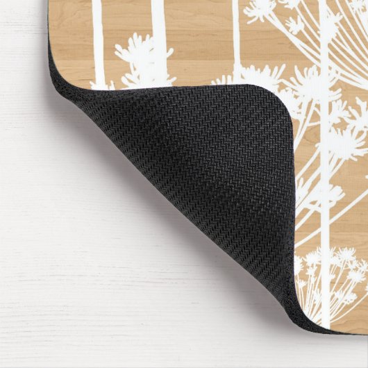 Girly Blumenchic muster der hölzernen Mousepad (Ecke)