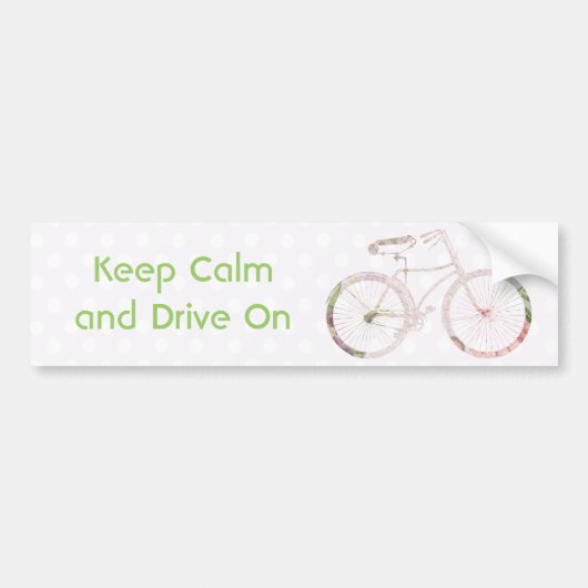 Girly Blumenfahrrad Autoaufkleber (Vorne)