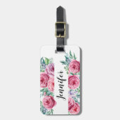 Girly Blumengepäckmonogrammumbau Gepäckanhänger (Vorderseite vertikal)