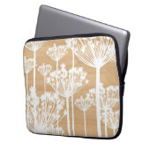 Girly Blumenmuster der hölzernen Laptopschutzhülle (Vorderseite Links)