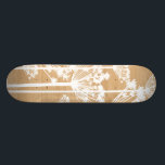 Girly Blumenmuster der hölzernen Skateboard<br><div class="desc">Grafischer hölzerner Hintergrund mit Löwenzahnwunsch-Blumen-Silhouettemuster girly Chicmuster.</div>