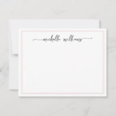 Girly Blush Border Stilvolle Kalligrafie-Skripte Mitteilungskarte (Vorderseite)