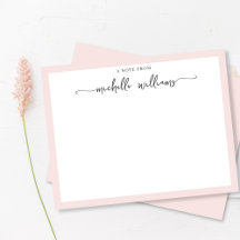 Girly Blush Elegante Calligrafy Script Note from