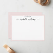 Girly Blush Elegante Calligrafy Script Note from Mitteilungskarte (Vorderseite/Rückseite Beispiel)