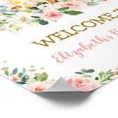 Girly Blush Floral Jungle Animals Safari Wild One Poster (Ecke)