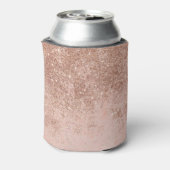 Girly-Blush Korallen Imitate Rose Glitzer Marmor Dosenkühler (Kanne Rückseite)