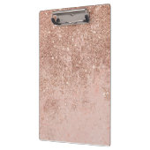 Girly-Blush Korallen Imitate Rose Glitzer Marmor Klemmbrett (Links)