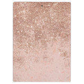 Girly-Blush Korallen Imitate Rose Glitzer Marmor Klemmbrett (Rückseite)