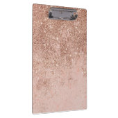 Girly-Blush Korallen Imitate Rose Glitzer Marmor Klemmbrett (Rechts)