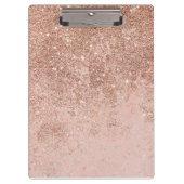 Girly-Blush Korallen Imitate Rose Glitzer Marmor Klemmbrett (Vorderseite)