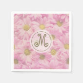 Girly Blush Pink Daisies Niedliches Custom Gold Mo Serviette (Vorderseite)