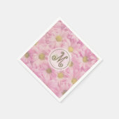 Girly Blush Pink Daisies Niedliches Custom Gold Mo Serviette (Ecke)