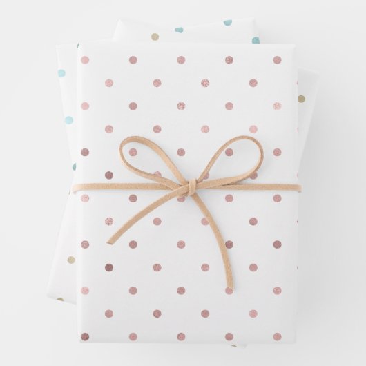 Girly Blush Pink Dots Geschenkpapier Set (Beispiel)