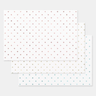 Girly Blush Pink Dots Geschenkpapier Set