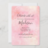 Girly Blush Pink Gefärbte Krawatte Einladung (Vorderseite)