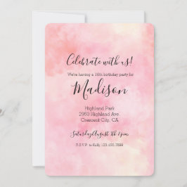 Girly Blush Pink Gefärbte Krawatte Einladung