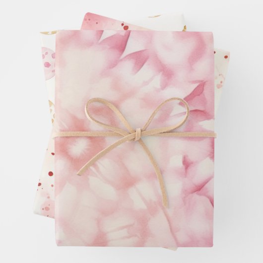 Girly Blush Pink Gefärbte Krawatte Geschenkpapier Set (Beispiel)