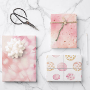 Girly Blush Pink Gefärbte Krawatte Geschenkpapier Set