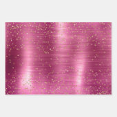 Girly Blush Pink Glam Gold Sparkle Confetti Geschenkpapier Set (Vorderseite 3)