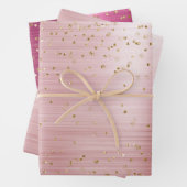Girly Blush Pink Glam Gold Sparkle Confetti Geschenkpapier Set (Beispiel)