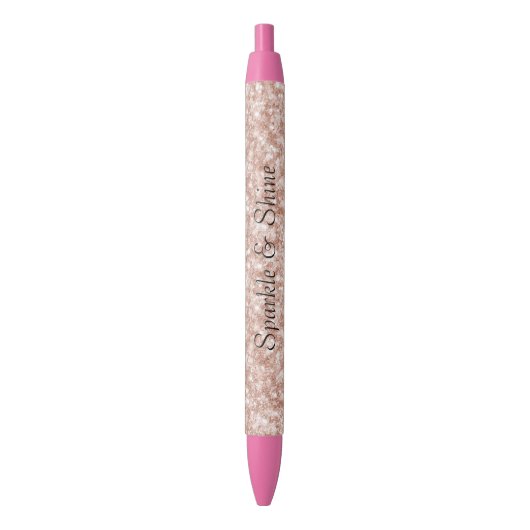 Girly Blush Pink Glitter Kugelschreiber (Vorderseite Vertikal)