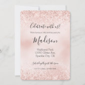 Girly Blush Pink Glitz Glitzer Sparkle Einladung (Vorderseite)