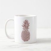 Girly Blush Pink Glitzer Ananas Sparkle Kaffeetasse (Links)