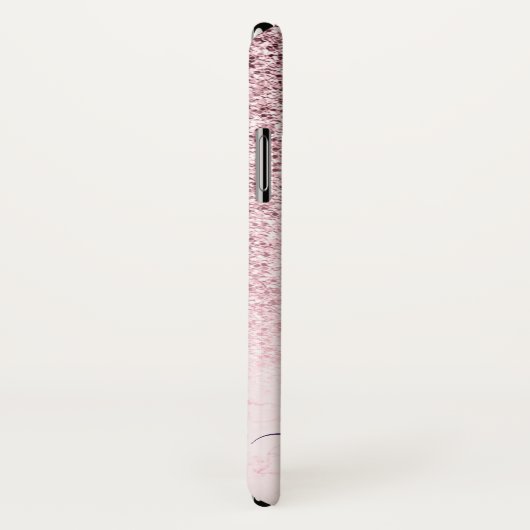 Girly Blush Pink Glitzer Marmorskriptname Case-Mate iPhone Hülle (Hinten/Rechts)