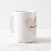 Girly Blush Pink Glitzy Glitzer Wasserfarbener  Kaffeetasse (Vorderseite Links)