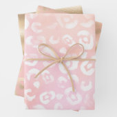 Girly Blush Pink Gold Glam Leopard Animal Birthday Geschenkpapier Set (Beispiel)
