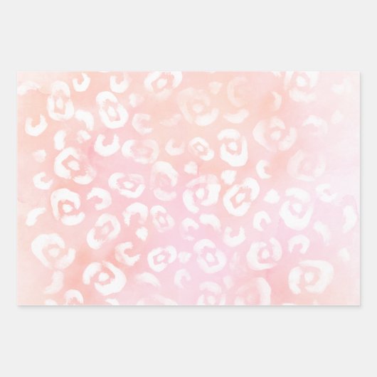 Girly Blush Pink Gold Glam Leopard Animal Birthday Geschenkpapier Set (Vorderseite)