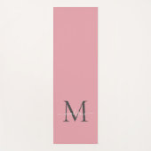 Girly Blush Pink Gray Monogram Elegantes Script Yogamatte (Vorderseite)