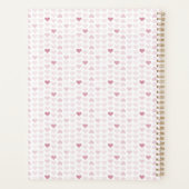 Girly Blush Pink Heart Pattern Planer (Rückseite)