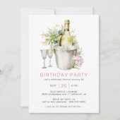 Girly Blush Pink | Lässiger Champagner Erwachsene Einladung (Vorderseite)