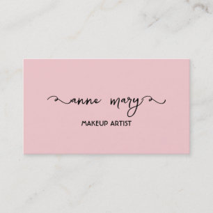 Girly Blush Pink Makeup Artist Salon Trendy Visitenkarte