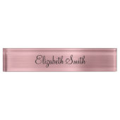 Girly Blush Pink Metallic Namensplakette (Vorderseite)