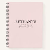 Girly Blush Pink Name Spiral Notebook Notizblock (Vorderseite)