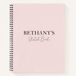 Girly Blush Pink Name Spiral Notebook Notizblock