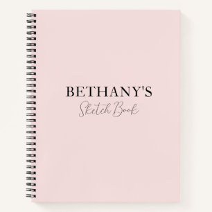 Girly Blush Pink Name Spiral Notebook Notizblock