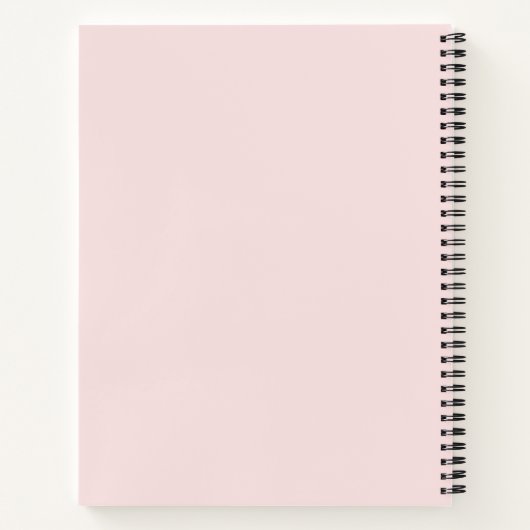 Girly Blush Pink Name Spiral Notebook Notizblock (Rückseite)