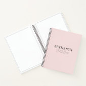 Girly Blush Pink Name Spiral Notebook Notizblock (Innenseite)