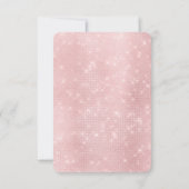 Girly Blush Pink Sparkle Unicorn Kinderdusche Einladung (Rückseite)